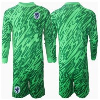 Fotballdrakt Barn Nederland Keeper Hjemmedraktsett EM 2024 Langermet (+ Korte bukser)